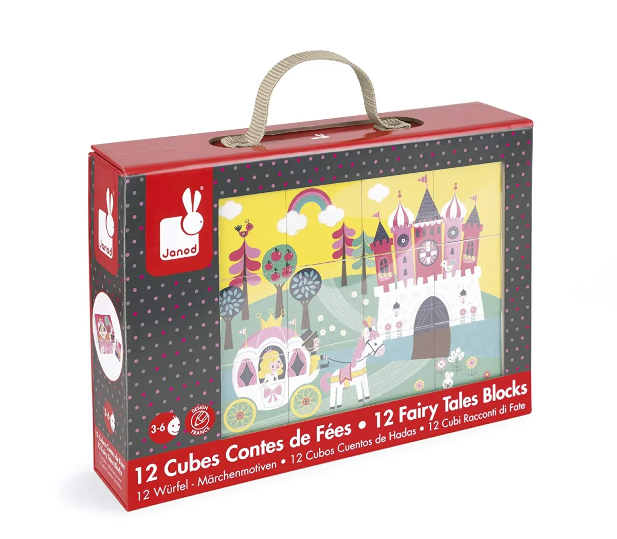Janod Puzzle 12 Cubos Cuentos de Hadas - Juratoys J02983 - Imagen 5