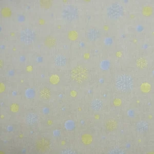 Bolas Navidad . Loneta estampada con fantasía plata y dorada
