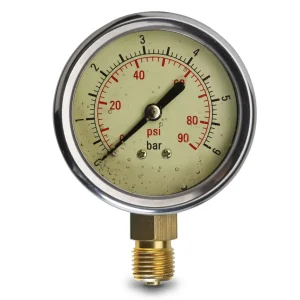 Manómetro Glicerina 0-6 BAR 2″ 1/4″ BSP Metal Flow Mak