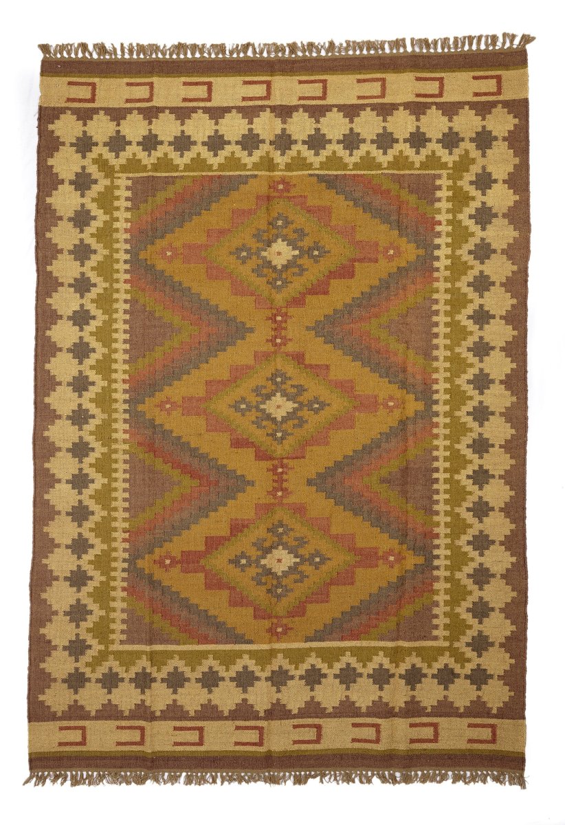 Alfombra Kilim Kazak Beige - Imagen 2