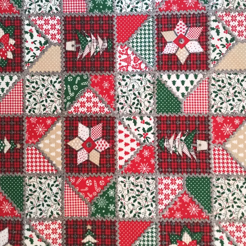 Patchwork Navidad . Loneta estampada. - Imagen 2