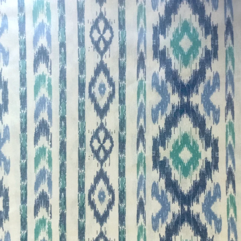 Modelo Ibiza. Tela Mallorquina. Loneta estampada azul y turquesa