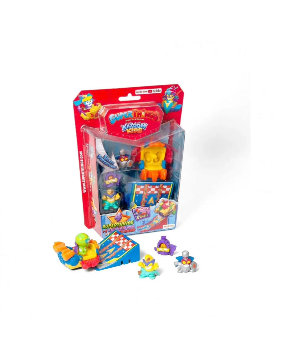 SuperThings Kazoom Kids Serie 8 Blister 4 Figuras + Kazoom Slider + Super Ramp - Magicbox PST8B416IN00 - Imagen 2