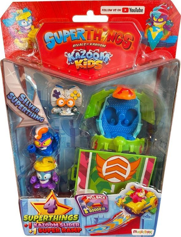 SuperThings Kazoom Kids Serie 8 Blister 4 Figuras + Kazoom Slider + Super Ramp - Magicbox PST8B416IN00 - Imagen 4