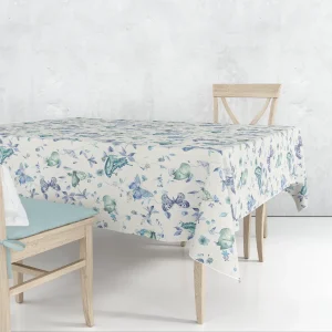 MARIPOSAS azul.  Mantel de mesa con estampado