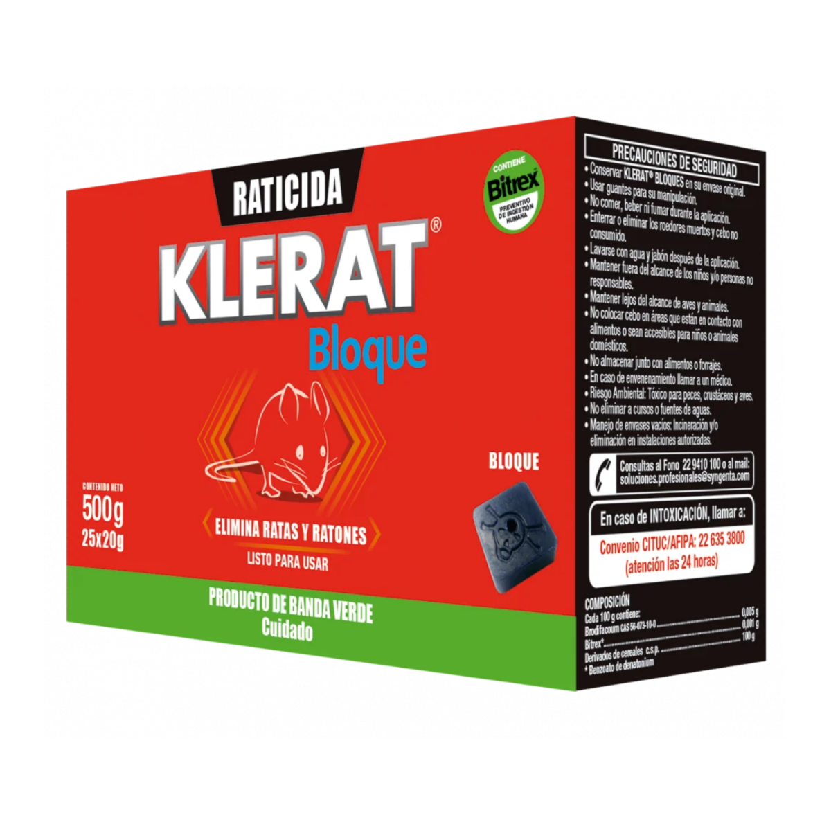 Raticida Bloque 500gr KLERAT - Imagen 2